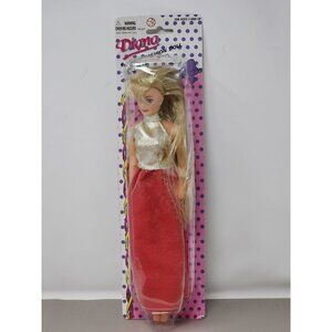 Vintage Diana Doll Clone Fashion Doll 11 1/2" Red Skirt‎ Gold Top
